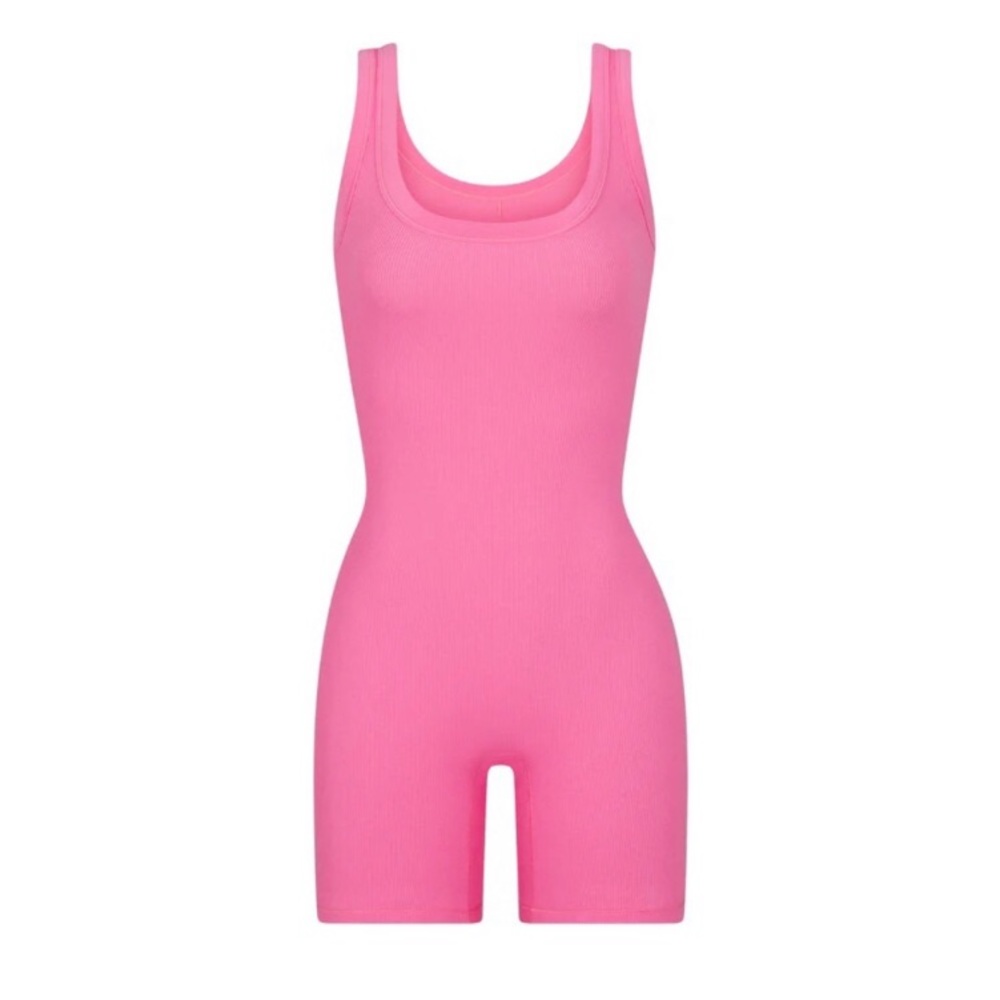 RARE skims sugar pink cotton rib onesie